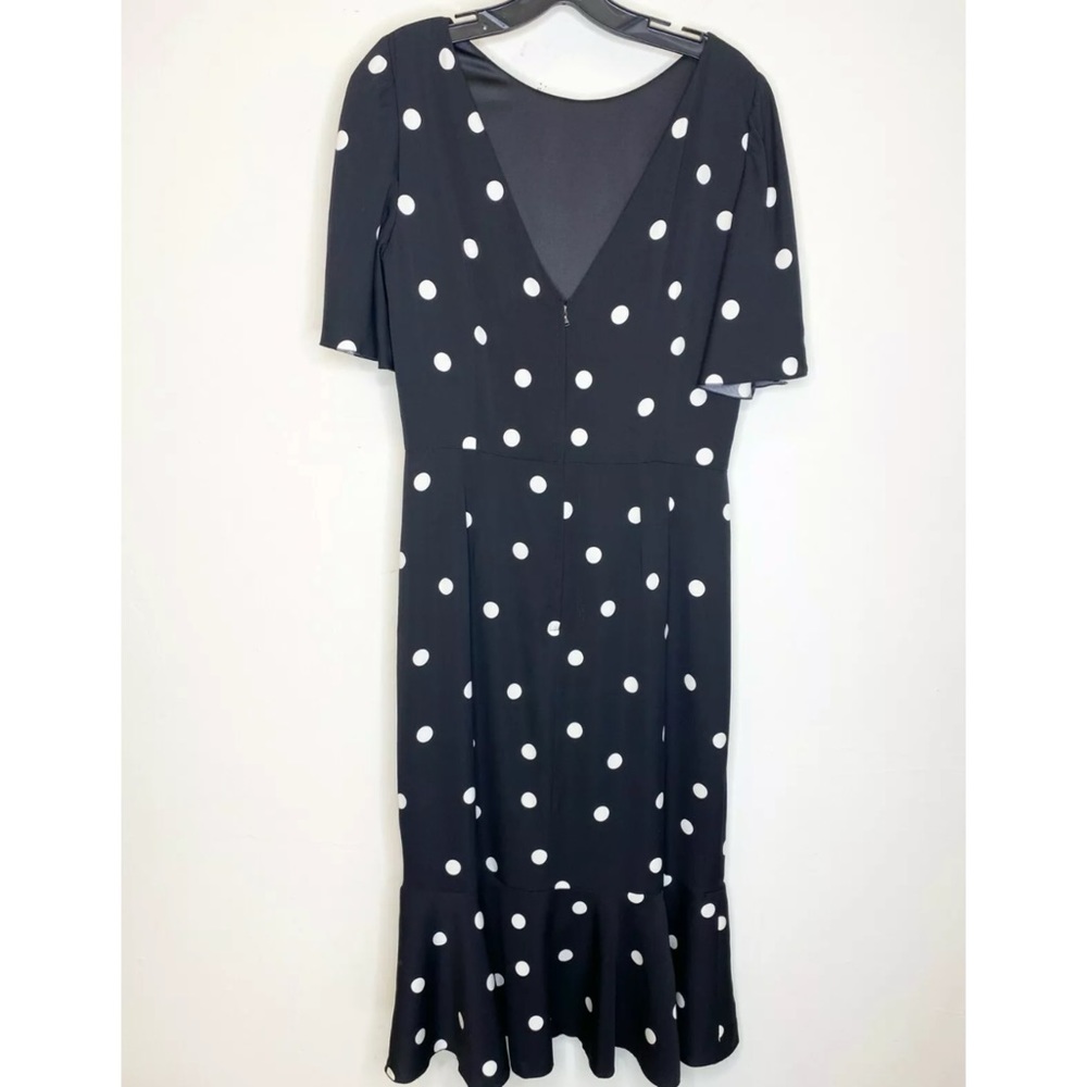 DOLCE & GABBANA Polka Dot Silk Fluted Dress 48 12 - Picture 11 of 13